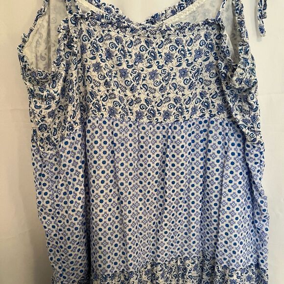 J. CREW Floral Patchwork Dress- Blue and White - Picture 9 of 10